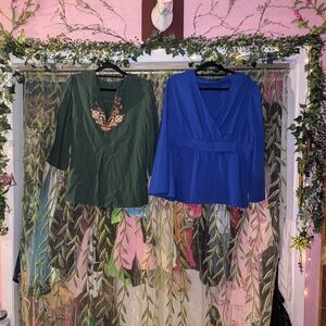 Elegant Green Butterfly Embroidered Top